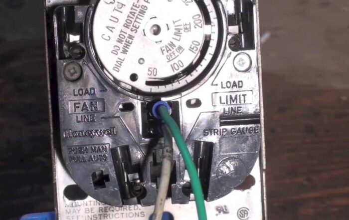 furnace fan limit switch close up